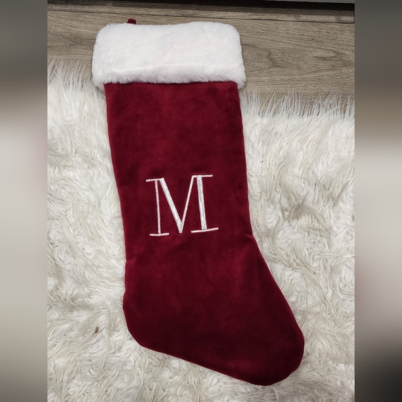 Other - Christmas Stocking with White Embroidered "M"